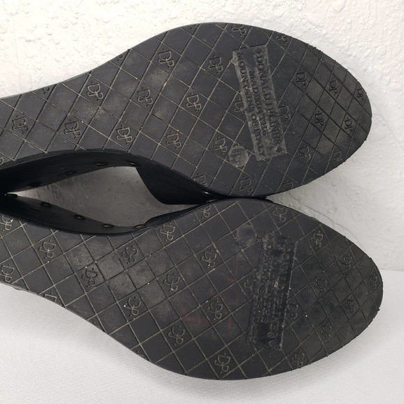 Donald J. Pliner Sandals Swan Black Studs Wedge Heels Platform Slides - Picture 13 of 15